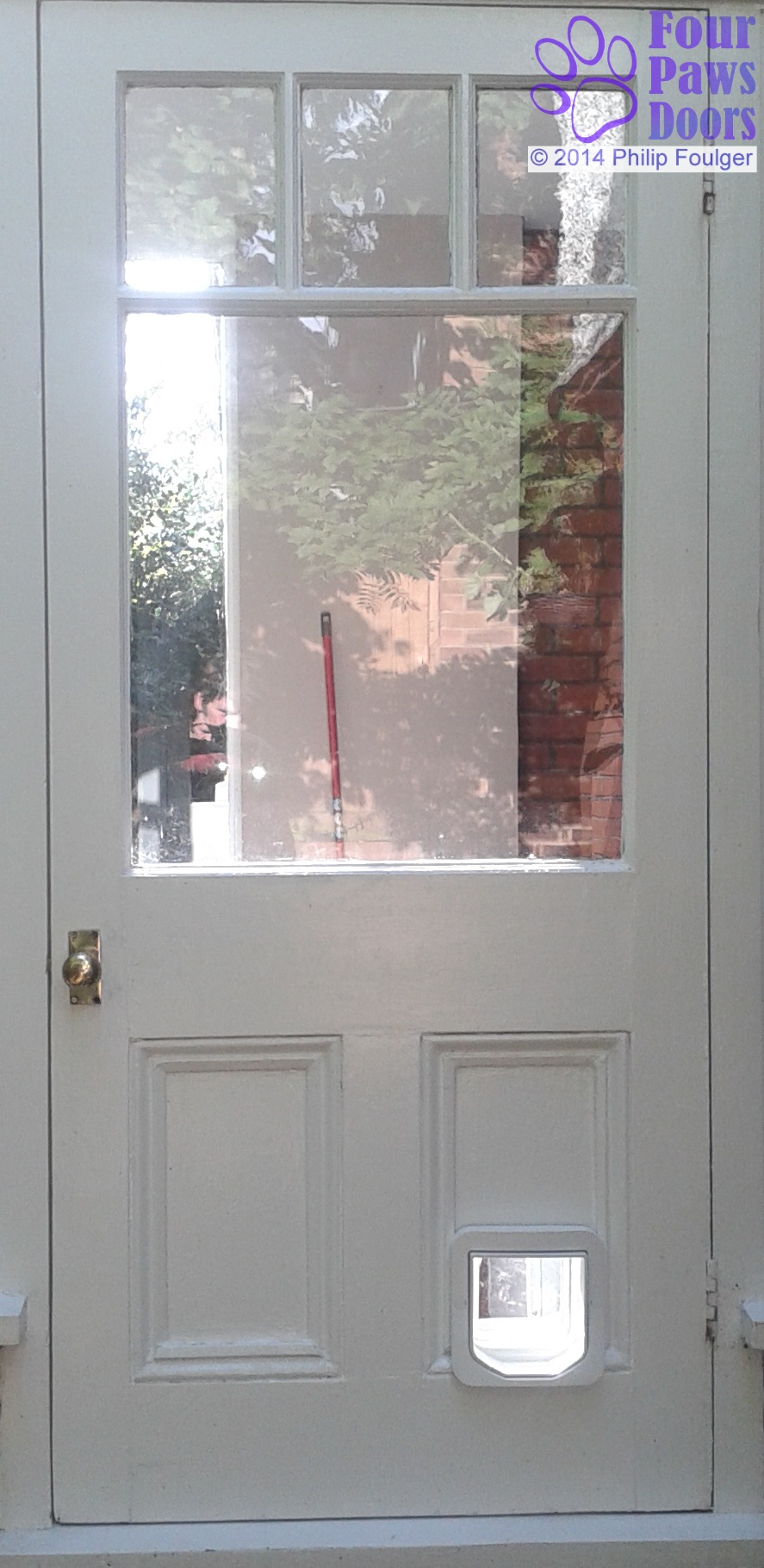 upvc door panel with cat flap fitted